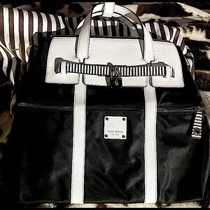 *Rare* Henri Bendel Centennial Stripe Jetsetter Crossbody Backpack Handle Bag